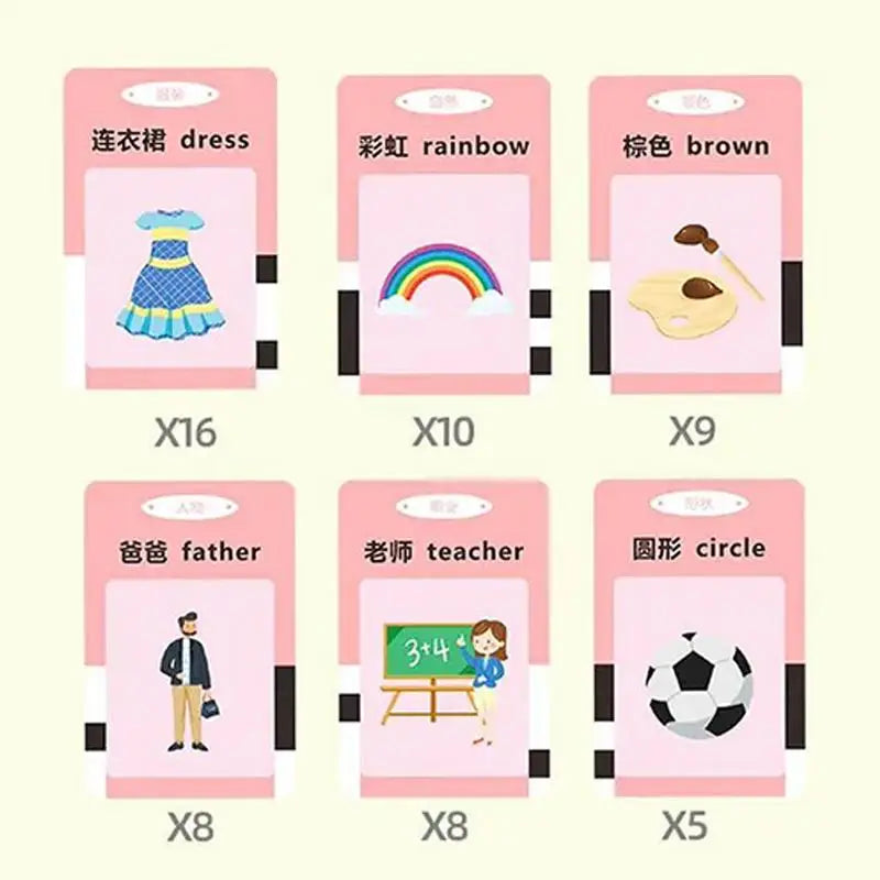 Talking Flash Cards with 112 Cards Pocket Speech Sight Words Flashcards Reader Educational Learning Toy for Kids Audio Book Gift