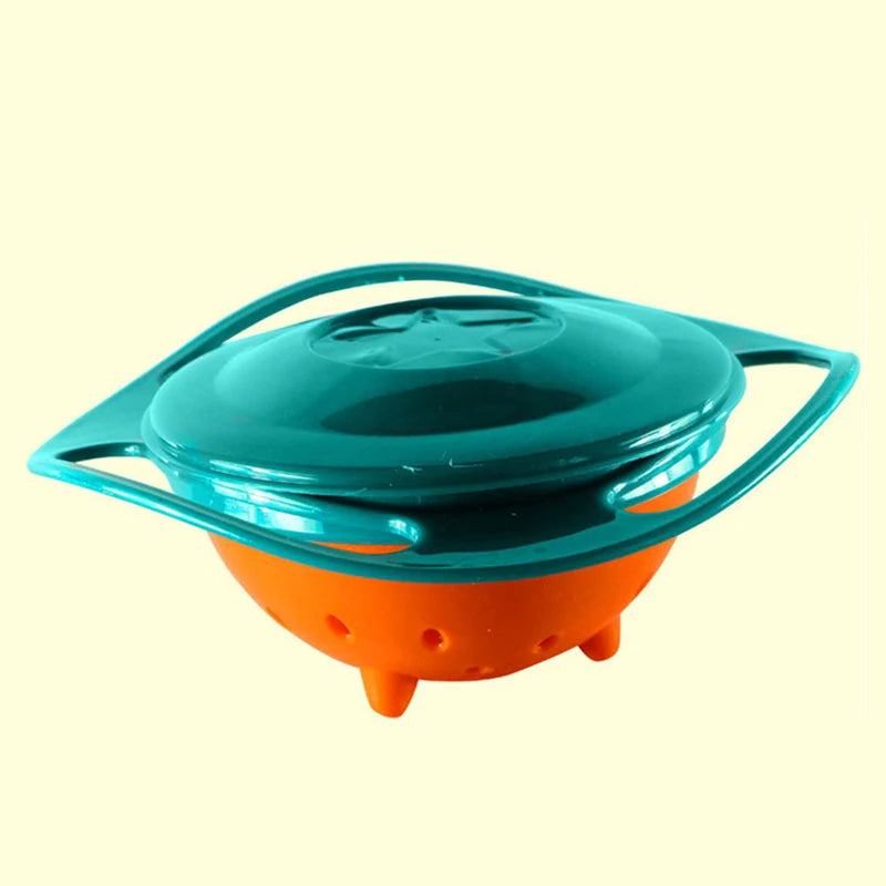 Universal Baby Feeding Bowl Gyro Bowl 360 Degree Rotation Spill Resistant Feeding Dishes for Baby Training Children Spill-Proof
