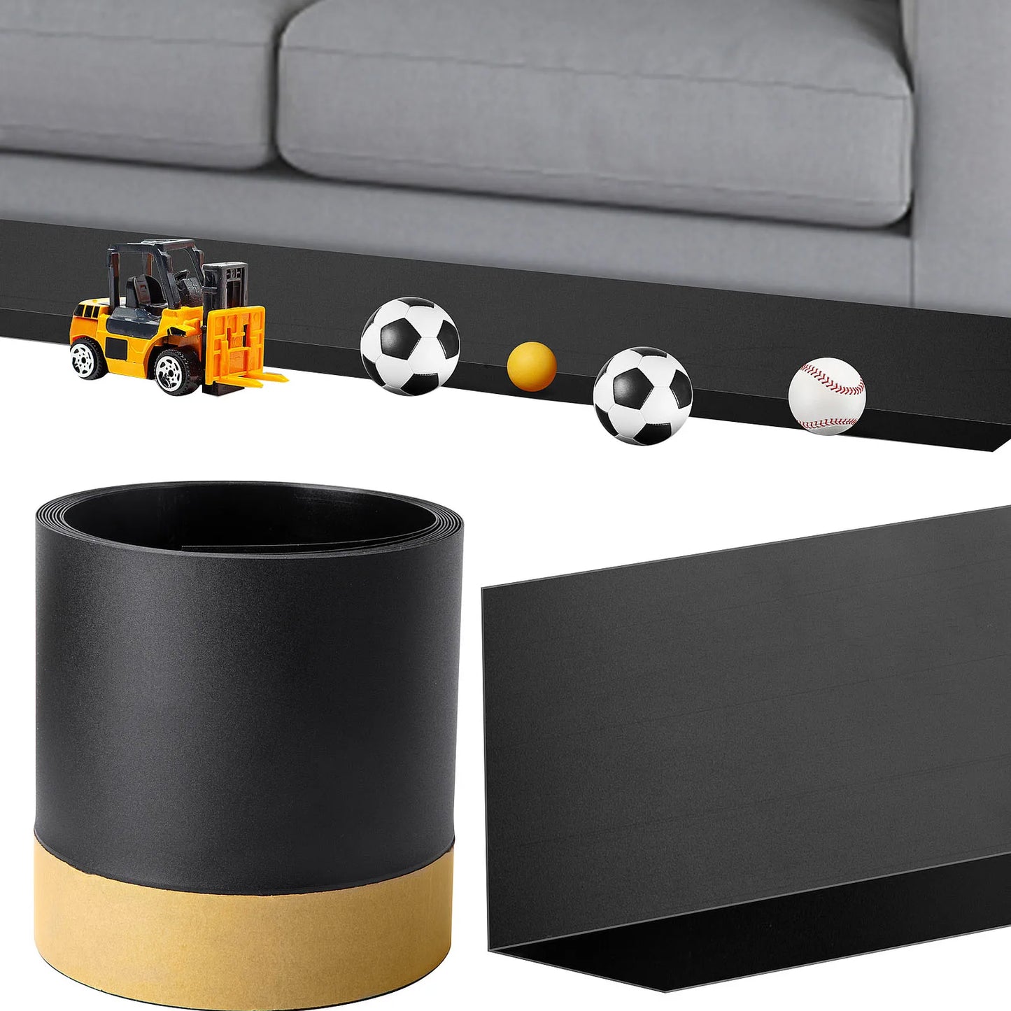 Toy Blockers for Furniture under Couch Blocker Adjustable Bumper Stop Things from Going under Sofa Furniture Bed for Pets Kids
