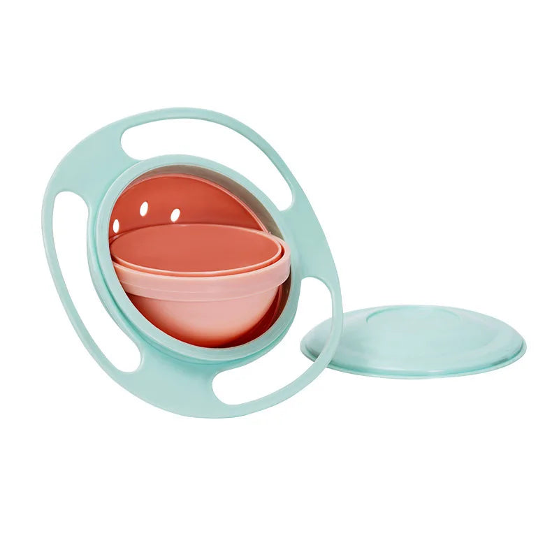 Universal Baby Feeding Bowl Gyro Bowl 360 Degree Rotation Spill Resistant Feeding Dishes for Baby Training Children Spill-Proof