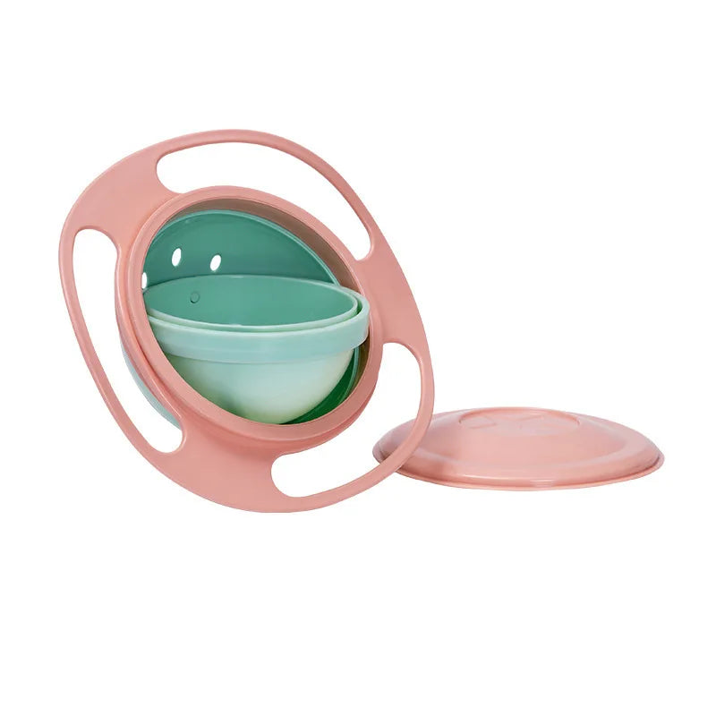 Universal Baby Feeding Bowl Gyro Bowl 360 Degree Rotation Spill Resistant Feeding Dishes for Baby Training Children Spill-Proof
