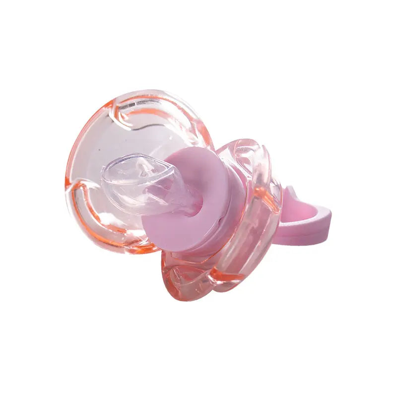 1Pc Baby Pacifier with Automatically Close Dust Cover When Dropped Day Nighttime round Flat Silicone Nipple Pp Handle Lid
