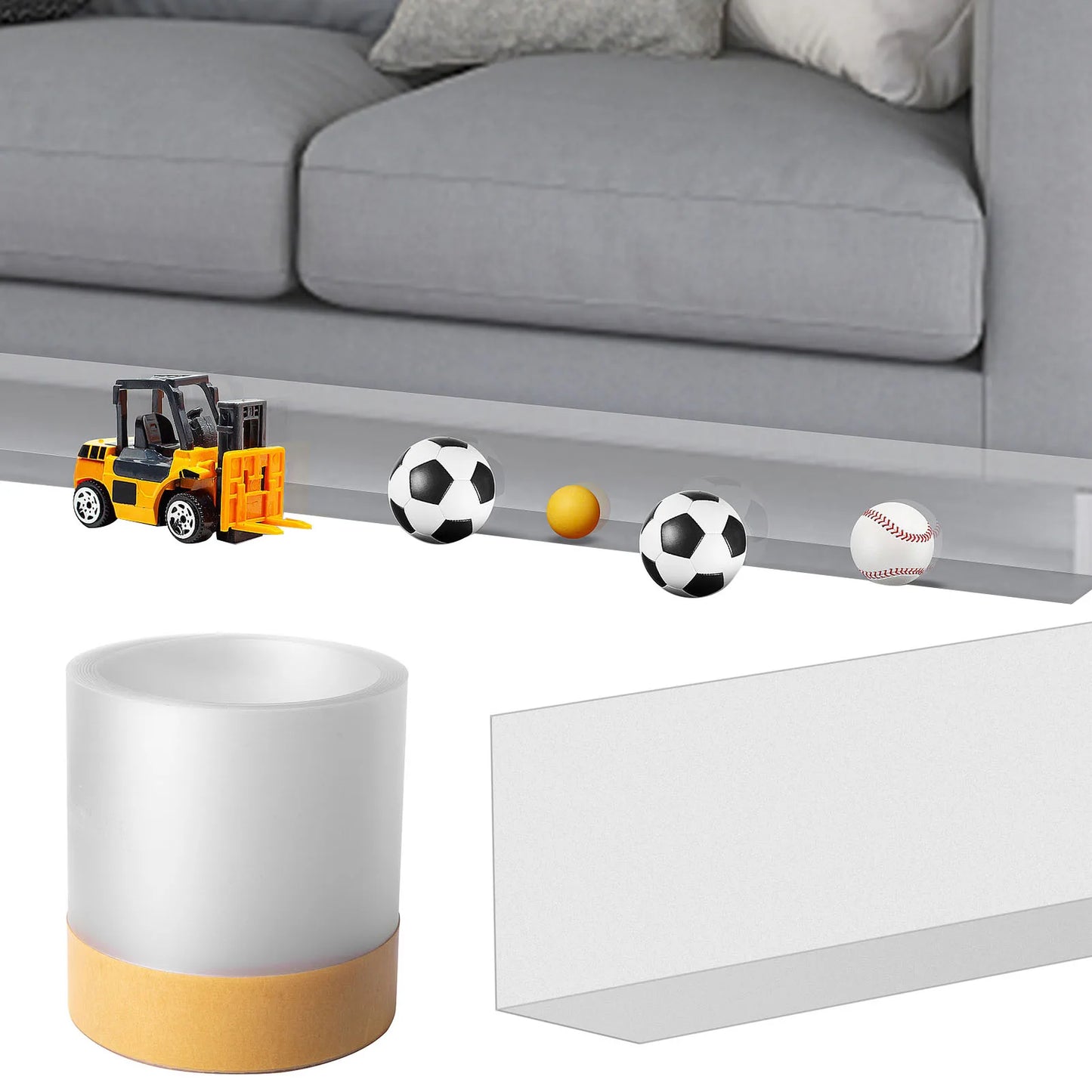 Toy Blockers for Furniture under Couch Blocker Adjustable Bumper Stop Things from Going under Sofa Furniture Bed for Pets Kids