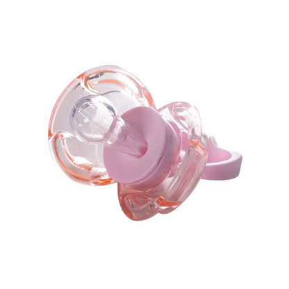 1Pc Baby Pacifier with Automatically Close Dust Cover When Dropped Day Nighttime round Flat Silicone Nipple Pp Handle Lid