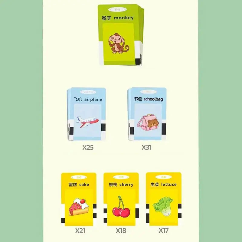 Talking Flash Cards with 112 Cards Pocket Speech Sight Words Flashcards Reader Educational Learning Toy for Kids Audio Book Gift